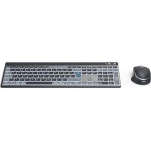 Bild für Hama Tastatur-Maus-Set kabellos WKM-750 (Multi-Device 1x Funk, 2X Bluetooth für PC, Laptop, Tablet, leise Tastatur LED, verstellbare Tippwinkel, FN-Lock, QWERTZ DE, ergonomische leise Maus)