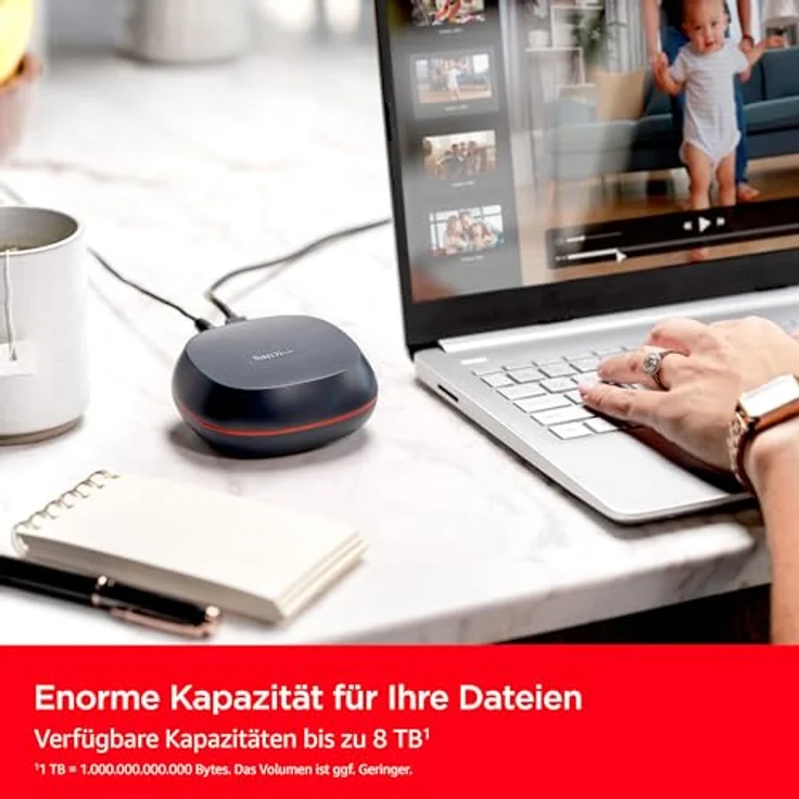 SanDisk Desk Drive SSD 4 TB (kompatibel mit Windows-Computer oder Macs, Desktop-Datensicherung, SSD-Geschwindigkeit, Lesegeschwindigkeiten bis zu 1.000 MB/s, exFAT formatiert, automatische Backups) – Bild 3