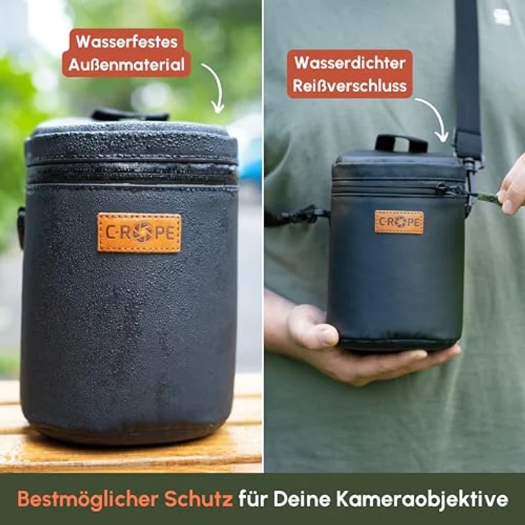 C-Rope Wasserfeste Objektivtasche, Dick gepolstert mit wasserdichtem Reißverschluss, Schutzbeutel für Kameraobjektive – Bild 5