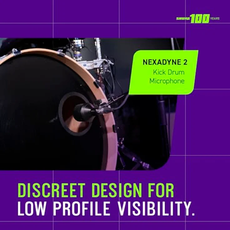 Shure Nexadyne 2 Bassdrum Mikrofon, hochwertige Audioaufnahme für Schlagzeuge, 1 Stück – Bild 2