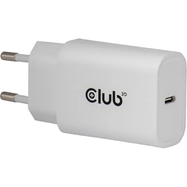 Club 3D Club3D Lifestyle Ladegerät USB-C, 30 Watt, 2 Ports, kompakte Bauweise, weiss