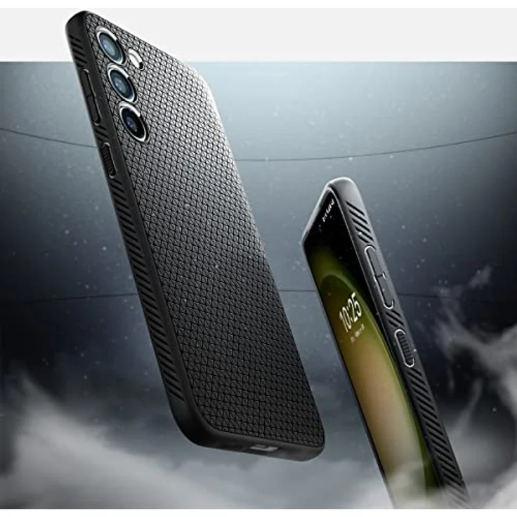 Spigen Liquid Air Hülle Kompatibel mit Samsung Galaxy S23 5G -Schwarz Gemustertes TPU mit Eckschutz und Spider Web - Schwarz – Bild 3