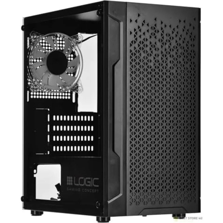 LOGIC ARAMIS ARGB Mini USB 3.0-Gehäuse, schwarzer Mini Tower mit ARGB-Beleuchtung und Platz für 2x 3,5" sowie 3x 2,5" HDDs – Bild 1