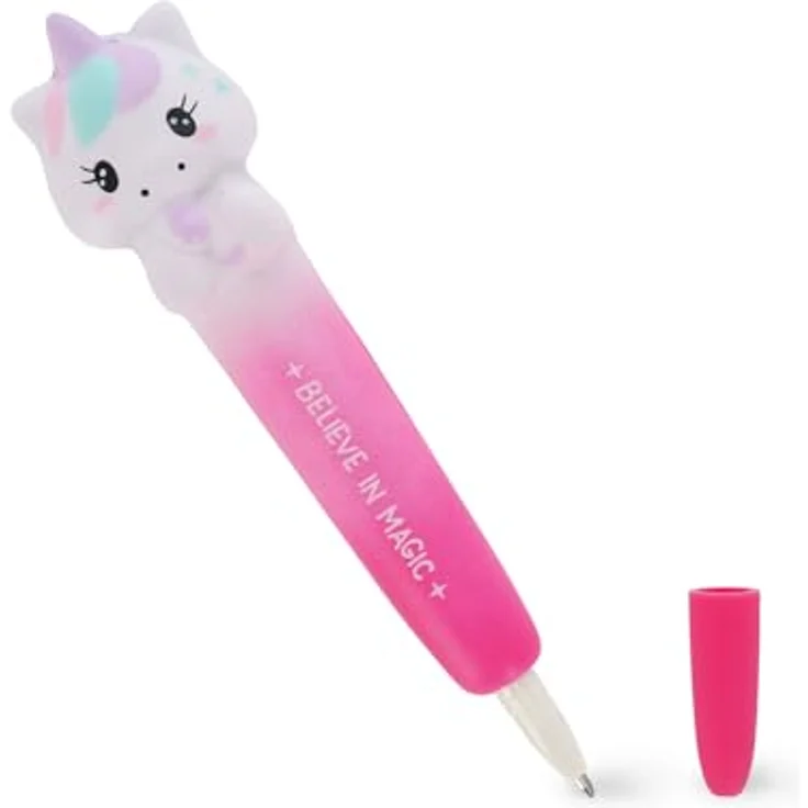 Legami Squishy Gel Pen Squeezies Unicorn, Anti-Stress-Gelstift mit schwarzer Tinte, 1 mm Spitze, Einhorn-Design – Bild 2