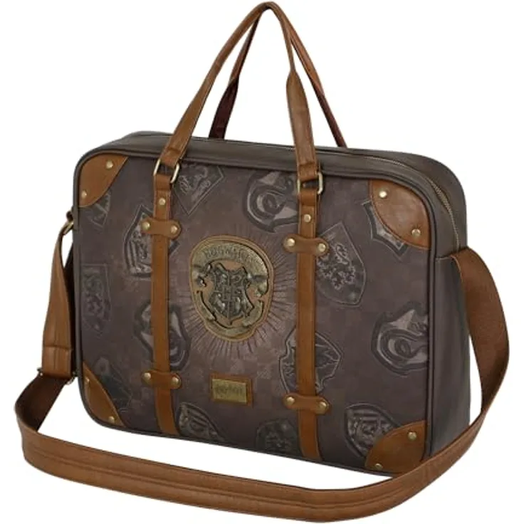 Karactermania Laptoptasche Harry Potter, gepolstertes Fach mit Klettverschluss, Trolley-Riemen, Hogwarts Emblem