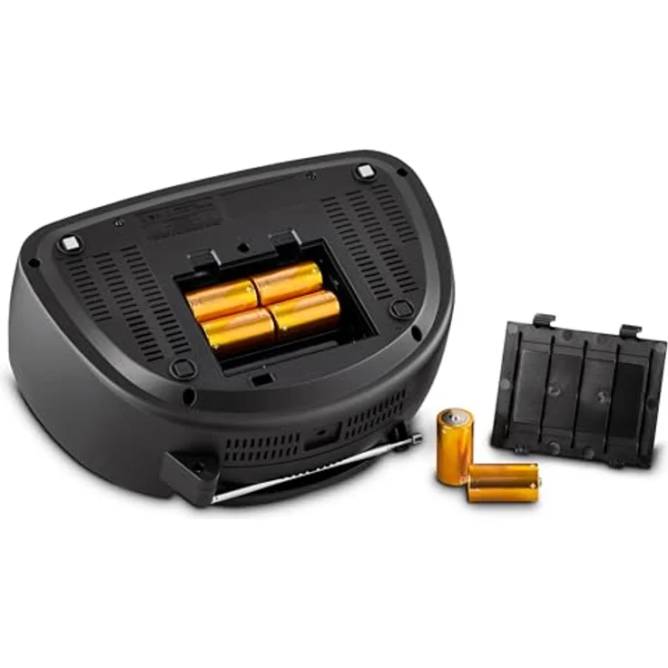 MEDION DRX-1 Plus, Tragbare Boombox mit DAB+ UKW Radio, Bluetooth, CD-Player, MP3, Kassette, Kopfhöreranschluss, Stereo Sound System, schwarz – Bild 4