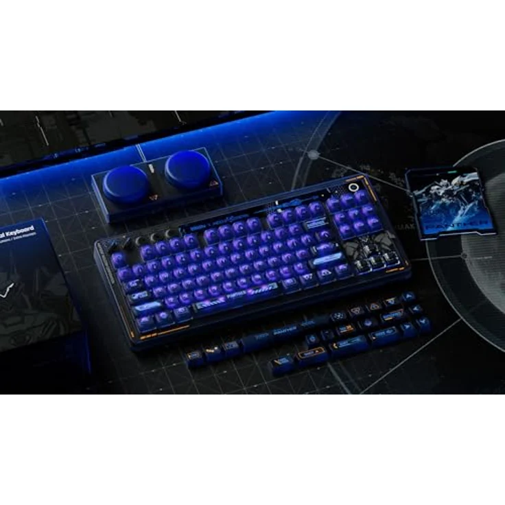 8bitdo Mechanical Keyboard Mecha Break Edition, Kabelgebunden und Kabellos, 87 Tasten, Schwarz, RGB-Hintergrundbeleuchtung, Hot-swappable Kailh Glaze Jellyfish Pro Switches – Bild 6