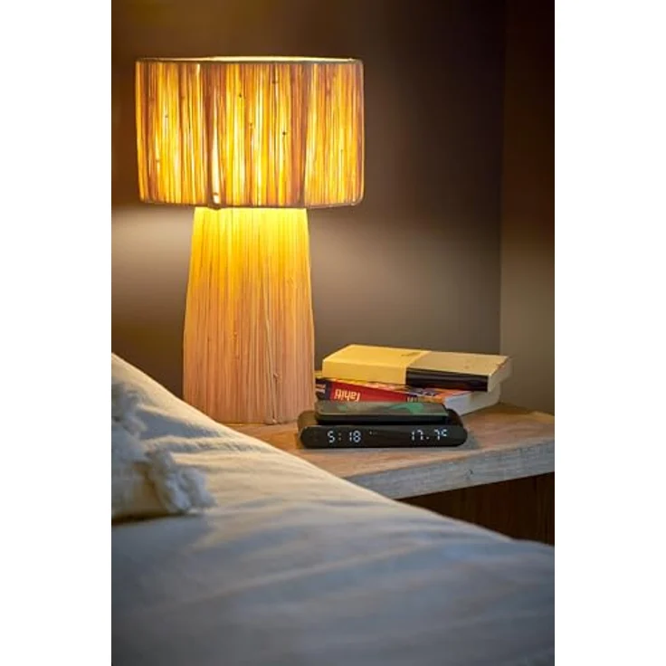 Thomson Wecker mit kabelloser Ladestation + Temperaturanzeige + USB-Ladegerät CT550I, Schwarz – Bild 3