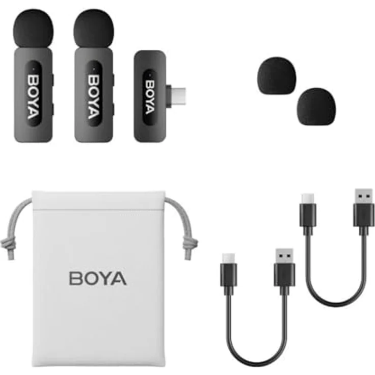 Boya BY-V20, Dual-Channel-Drahtlosmikrofon mit intelligenter Geräuschunterdrückung, tragbar und plug-and-play – Bild 8