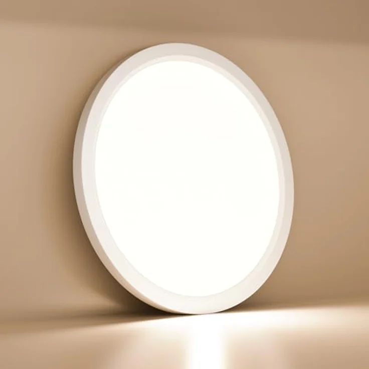 LQWELL® Deckenleuchte LED Deckenlampe, IP44 Wasserfest Badlampe Rund Flach 18W 4000K 1600LM Modern Schlicht Lampe Dünn für Wohnzimmer Badezimmer Schlafzimmer Küche Balkon Keller Büro in Weiß - Preisvergleich – Bild 2