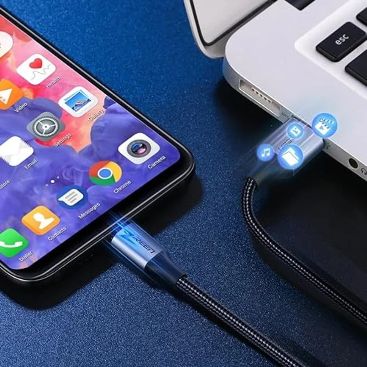 Ugreen USB-A auf USB-C Lade- und Datenkabel, 1,5m Grau, QC 3.0 Schnellladetechnologie, 3A, Modell US288 60127 – Bild 7