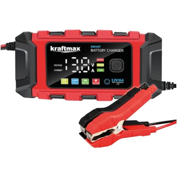 Kraftmax BC-360, 12V Batterieladegerät mit 6A Ladestrom für AGM, GEL, SLA, Nass-, Deep-Cycle- und LIFEPO4-Batterien – Bild 2