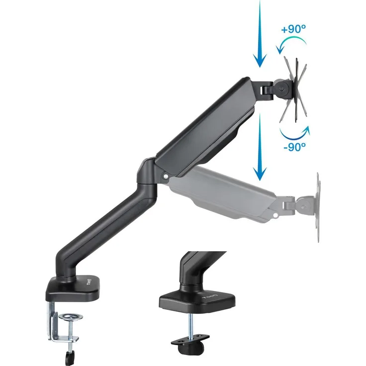 Tooq Technology SOPORTE MESA PANT. GIRA INCLI 1 BRAZO 17-32 NEGRO, Tischhalterung für 17”-32” Bildschirme mit Kabelmanagement, schwarz