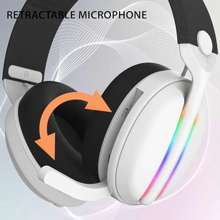 Subsonic Wireless Headset All Platforms 7.1 MULTI, Kabelloses Gaming Headset mit RGB-LED, Weiss, bis zu 40 Stunden Akkulaufzeit – Bild 4