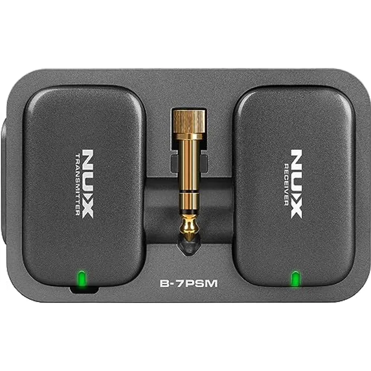 NUX B-7 PSM Wireless In-Ear Monitor System, 24-bit Stereo Audio, geringe Latenz unter 5.5 ms, bis zu 30 Meter Reichweite, Lade-Case inklusive