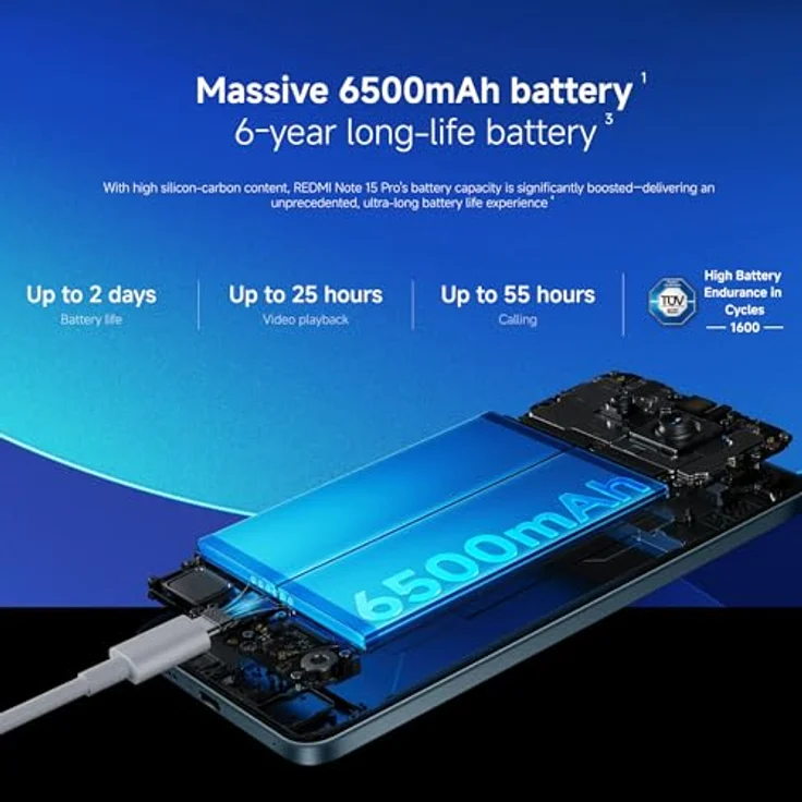 XIAOMI Redmi Note 15 Pro, Smartphone mit 12 GB RAM, 512 GB Speicher, Glacier Blue (ohne Netzteil) – Bild 3