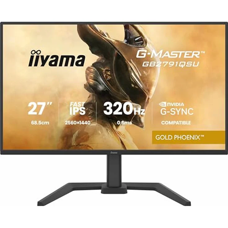 iiyama G-Master Gold Phoenix GB2791QSU-B1, 27" QHD Fast IPS Gaming Monitor mit 320Hz, 0.6ms, G-SYNC, HDMI, DP, USB-C, höhenverstellbar, schwarz – Bild 2