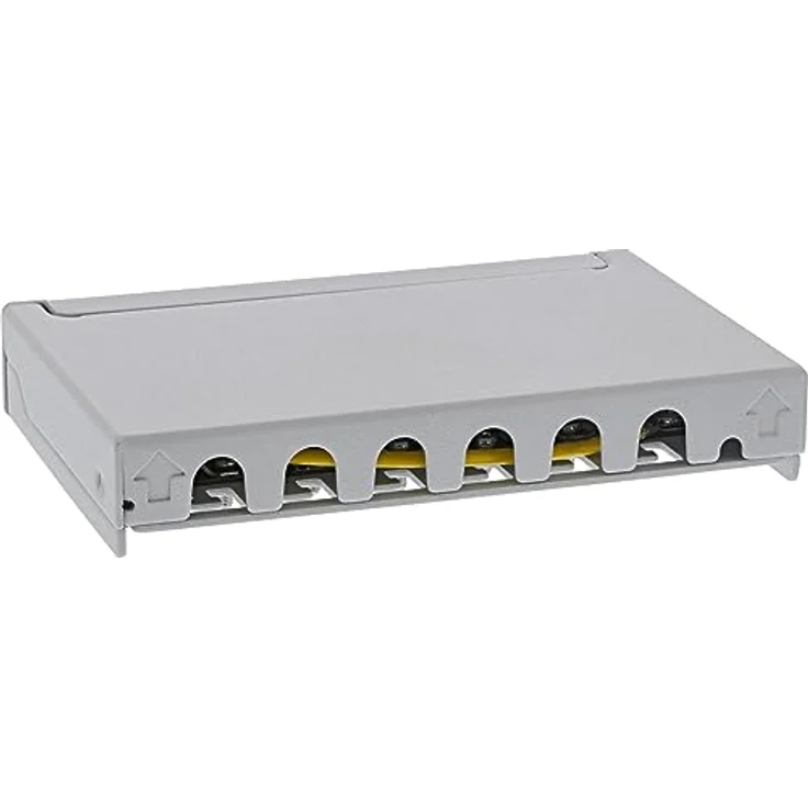 InLine® Patchfeld Cat.6A 0,5HE 6-Fach, für Tisch/Wand/Hutschiene, mit Staubschutz, grau – Bild 2