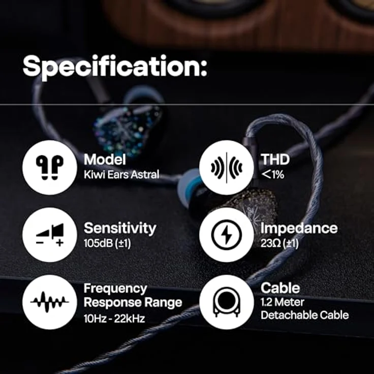 LINSOUL Kiwi Ears Astral, 1DD+6BA Hybrid In-Ear-Monitor, HiFi Studio-Kopfhörer für Musikingenieure und Audiophile, Blau – Bild 5