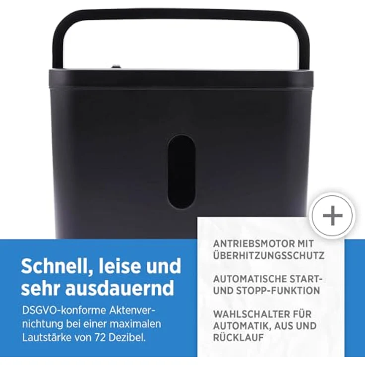 GENIE Aktenvernichter 440 X, Partikelschnitt 4x38 mm, 4 Blatt, 8 Liter, Schwarz - Preisvergleich – Bild 5