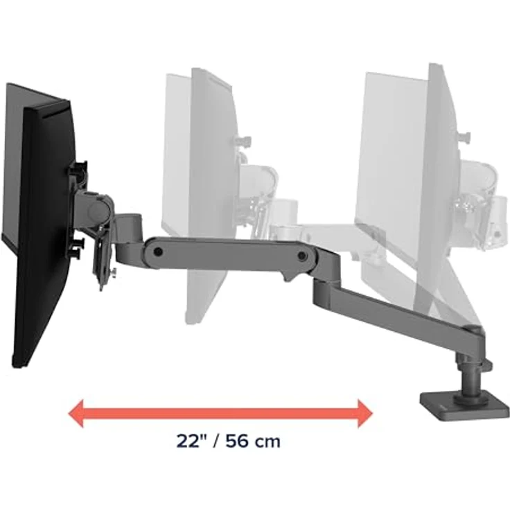 Ergotron LX Pro Dual Arm Tischmonitor Halterung, ergonomisch, für 27 Zoll Monitore, dunkelgrau – Bild 4