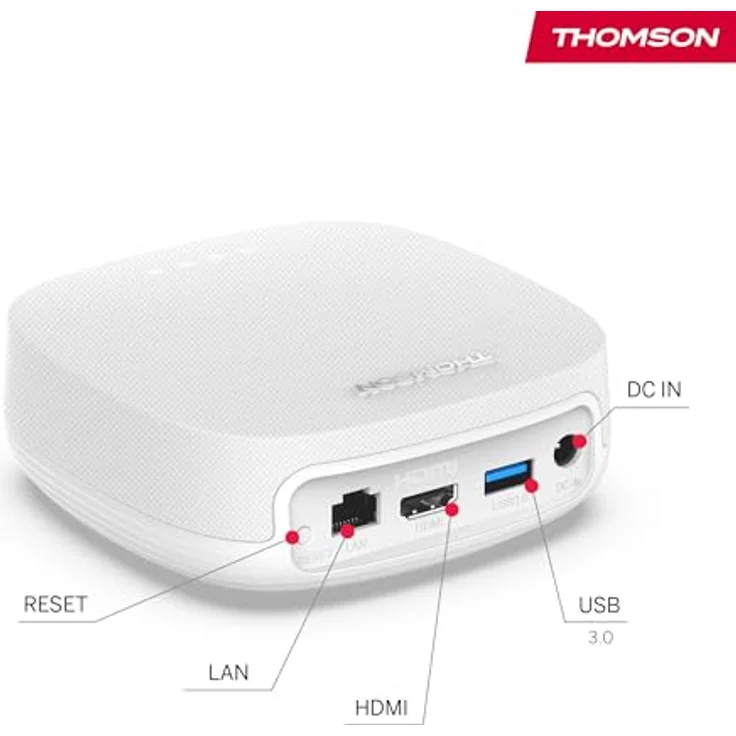 Thomson Streaming Box Plus 270, 4K UHD, Google TV, 3 GB RAM, 32 GB Speicher, Weiß, integrierter Lautsprecher, Google Cast, Netflix, Disney+ – Bild 4