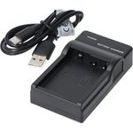 AccuCell USB Ladegerät kompatibel für Panasonic DMW-BLC12, DMW-BLC12E, DMW-BLC12PP, DMC-GH2, flache Bauform < 2,3cm, inklusive Micro-USB-Kabel, Status-LED