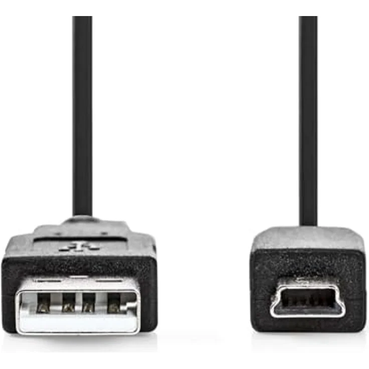 Nedis USB-Kabel - USB 2.0 - USB-A Stecker zu Mini-B 5 pin - 3,00 m - 480 Mbps - vernickelt - rund - schwarz - PVC – Bild 1