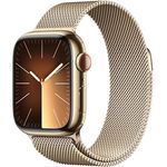 Apple Watch Series 9 GPS + Cellular, 41 mm Edelstahlgehäuse Gold, Milanaise Armband Gold