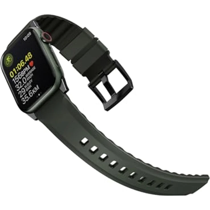 UNIQ Linus Airosofy Silikonarmband für Apple Watch, 45/44/42 mm, Moosgrün – Bild 2