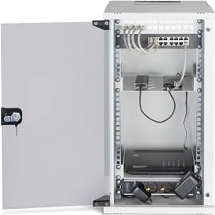 Digitus SOHO PRO 10" Netzwerk-Set, 12HE Wandgehäuse mit Zubehör, grau, kompaktes Serverschrank-System für IT-Verkabelung – Bild 3