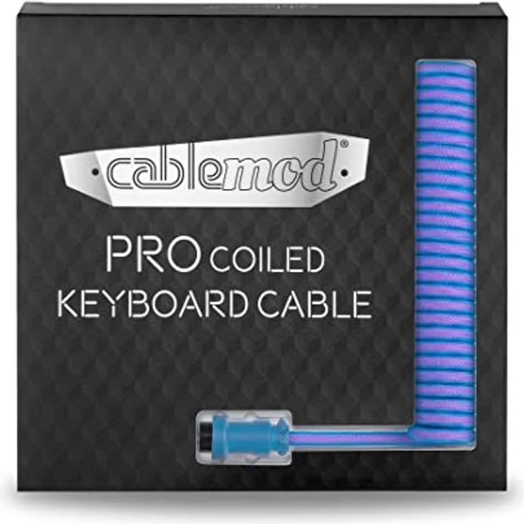 CableMod Pro Coiled Keyboard Cable USB-C zu USB Typ A, 1.50 m, Galaxy Blue, USB 2.0, Hochwertiges Spiralkabel mit fünfpoligem Aviator-Plug – Bild 5