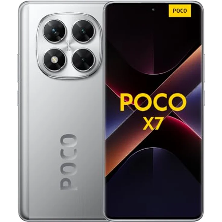 Xiaomi Poco X7 Smartphone, 12+512GB, Silber, 50MP Hauptkamera mit OIS, 5110mAh Akku, IP68 – Bild 1