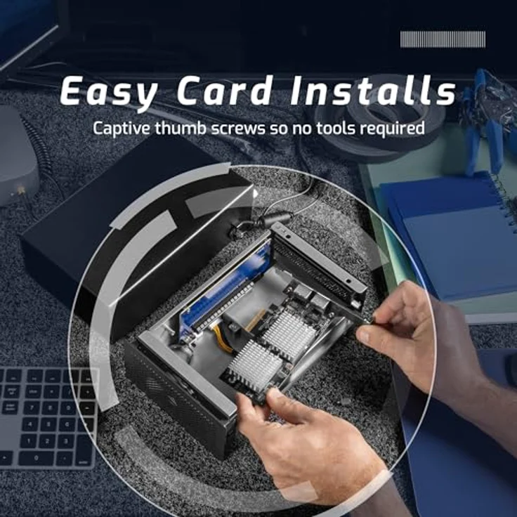 OWC Mercury Helios 5S, Thunderbolt™ 5 PCIe Erweiterungslösung mit 3 Ports, Aluminium-Gehäuse, flüsterleise, bis zu 6000 MB/s – Bild 6