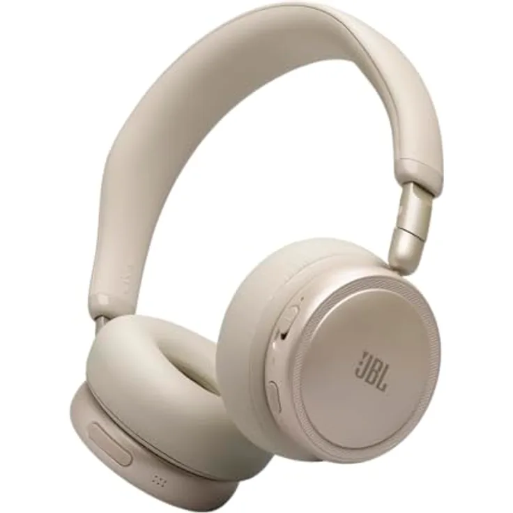JBL Live 680NC, Kabellose On‑Ear‑Kopfhörer mit adaptivem Noise Cancelling, Spatial Sound, Sprachsteuerung und JBL Pure Bass, Champagner