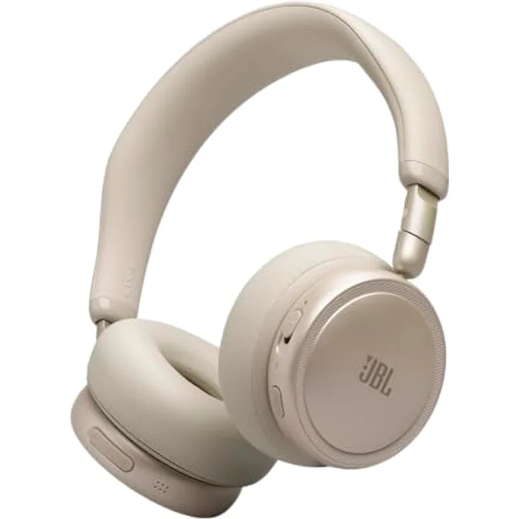 JBL Live 680NC, Kabellose On‑Ear‑Kopfhörer mit adaptivem Noise Cancelling, Spatial Sound, Sprachsteuerung und JBL Pure Bass, Champagner – Bild 1