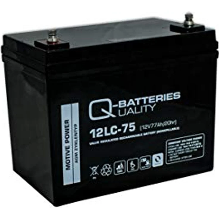 Quality Batteries Q-Batteries 12LC-75 / 12V - 77Ah AGM Deep Cycle VRLA Blei Akku - Robust und schnellladend, ideal für Elektromobile und Solaranlagen – Bild 3