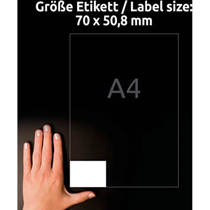 AVERY Zweckform 3669 Adressaufkleber (1.500 Klebeetiketten, 70x50,8mm auf A4, Papier matt, bedruckbare Absenderetiketten, selbstklebende Adressetiketten mit ultragrip) 100 Blatt, weiß – Bild 4