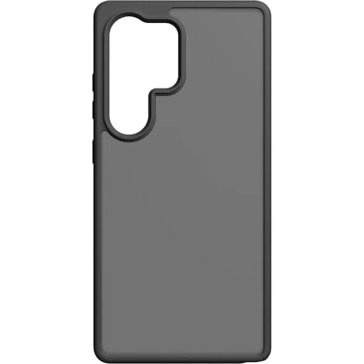 Black Rock Handyhülle für Samsung Galaxy S25 Ultra, 2 Komponenten Case mit Kratzschutz, erhöhtem Kameraschutz, Wireless Charging kompatibel, mattierte durchsichtige Rückseite, schwarz