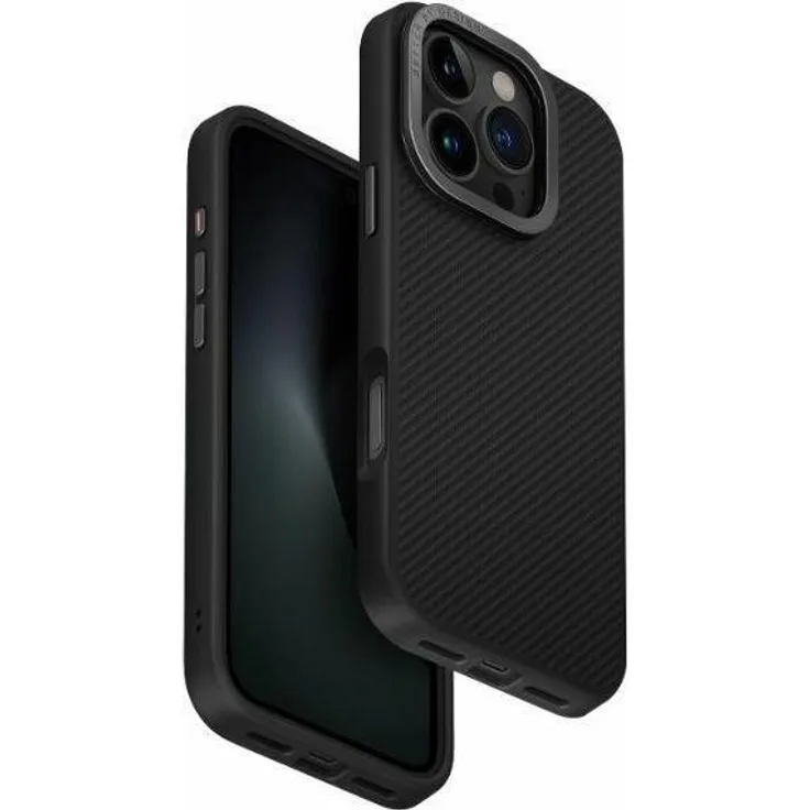 Uniq Keva Max iPhone 16 Pro Etui, Smartphone Hülle mit Magclick-Ladefunktion, schwarz (Carbon)