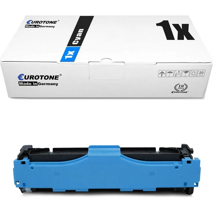 Eurotone Tonerkartusche CE341A, kompatibel für HP Drucker, 1er-Pack in Cyan, Druckleistung bis zu 16.000 Seiten