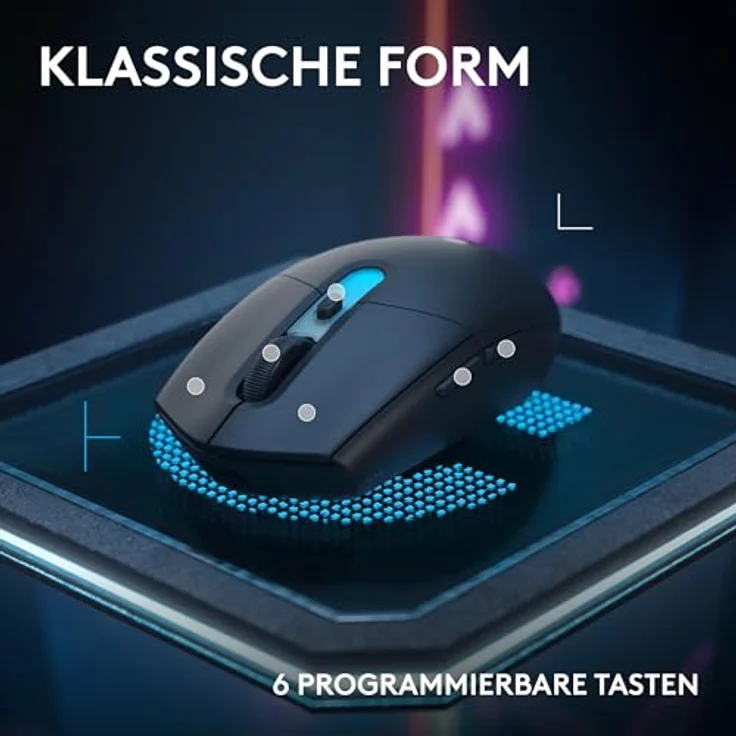 LOGITECH G305 X SUPERLIGHT Gaming-Maus, kabellos, HERO 44K-Sensor, 61 g, RGB-Beleuchtung, schwarz – Bild 7