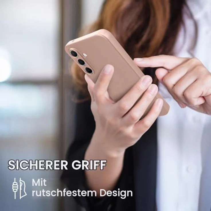 kwmobile Handyhülle für Samsung Galaxy A55 5G - weiche Silikon Schutzhülle mit metallischem Rosegold-Effekt, rutschfest und reißfest – Bild 4