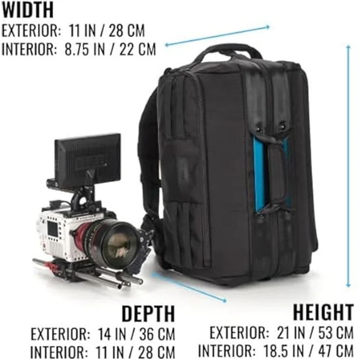 Tenba Cineluxe V2 Family, Schwarz, v2 Backpack 21, Kameratasche für professionelle Camcorder und Cinema-Kameras bis 46 cm, mit schneller Öffnung und Bluetooth-Tracker-Fach – Bild 2