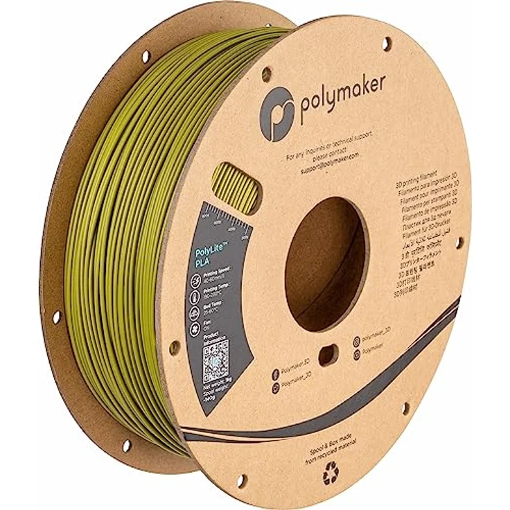 Polymaker PolyLite PLA 3D Filament, 1.75 mm, 1000 g, grün, hohe Hitzebeständigkeit, einfache Druckbarkeit – Bild 1