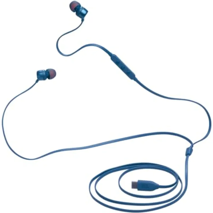 JBL Tune 310 C Kopfhörer – Kabelgebundene In-Ear-Kopfhörer Pure Bass Sound, Mikrofon und USB-C-Anschluss – Blau