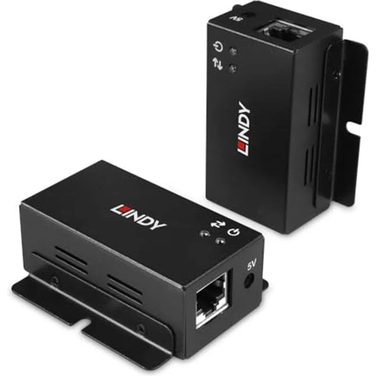 LINDY 43386 50m 2 Port USB 2.0 Cat.6 Extender, PowerLAN-Adapter mit bidirektionalem PoC, Plug & Play Installation, 3 Jahre Garantie – Bild 1