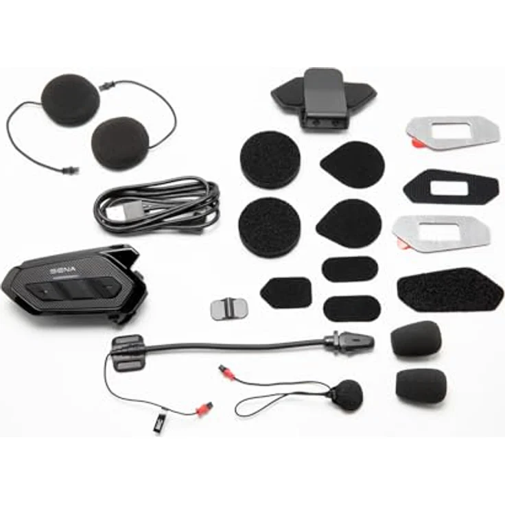 Sena Spider RT1 Dual Pack, Motorrad-Sprechanlage mit Mesh-Technologie, HD-Lautsprechern und 12 Stunden Sprechzeit, Schwarz/Grau – Bild 6