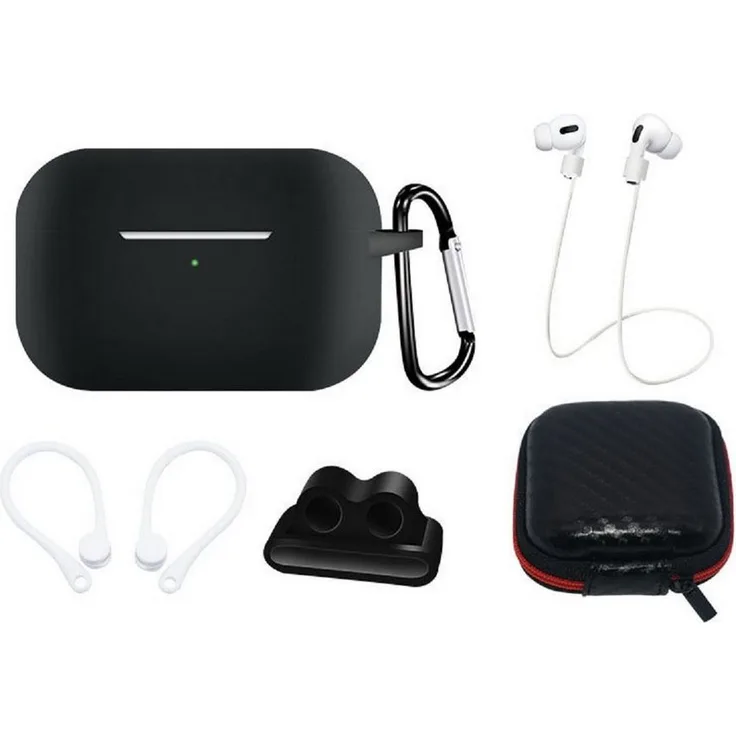 cofi1453 Kopfhörer-Schutzhülle Silikonhüllen-Set für AirPods Pro 2 / AirPods Pro 1 + Hülle, Rosa