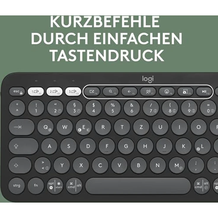 Logitech Pebble 2 Combo, kabellose Tastatur und Maus, leise und mobil, anpassbar, Logi Bolt, Bluetooth, Easy-Switch für Windows, macOS, iPadOS, Chrome, Deutsches QWERTZ-Layout, Grafit – Bild 5